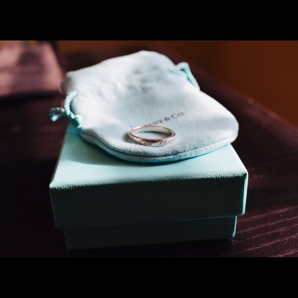 “I love you” Tiffany & Co. sterling silver band
